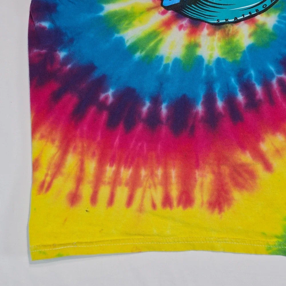 Santa Cruz Skateboards Tie Dye T-Shirt Kids Medium 10/12 Vintage Y2K Skater Logo